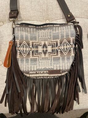 Mercy Grey Design Rounded Bottom Pendleton Crossbody bag
